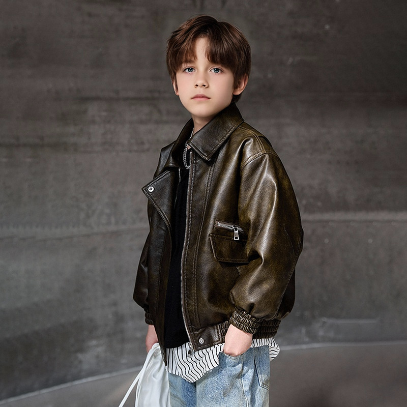 Streetwear Brand Logos - Jaket Anak Laki-Laki Warna Hijau Tua