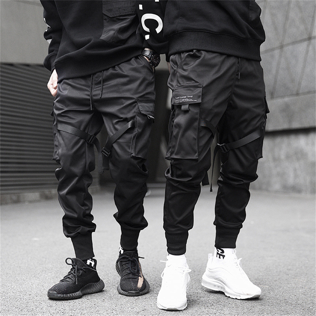 Streetwear Brand Marketing - Celana kargo hitam Hip Hop, celana