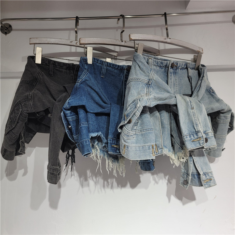 Streetwear Brand Shorts - Celana Pendek Denim Wanita Jeans Vintage