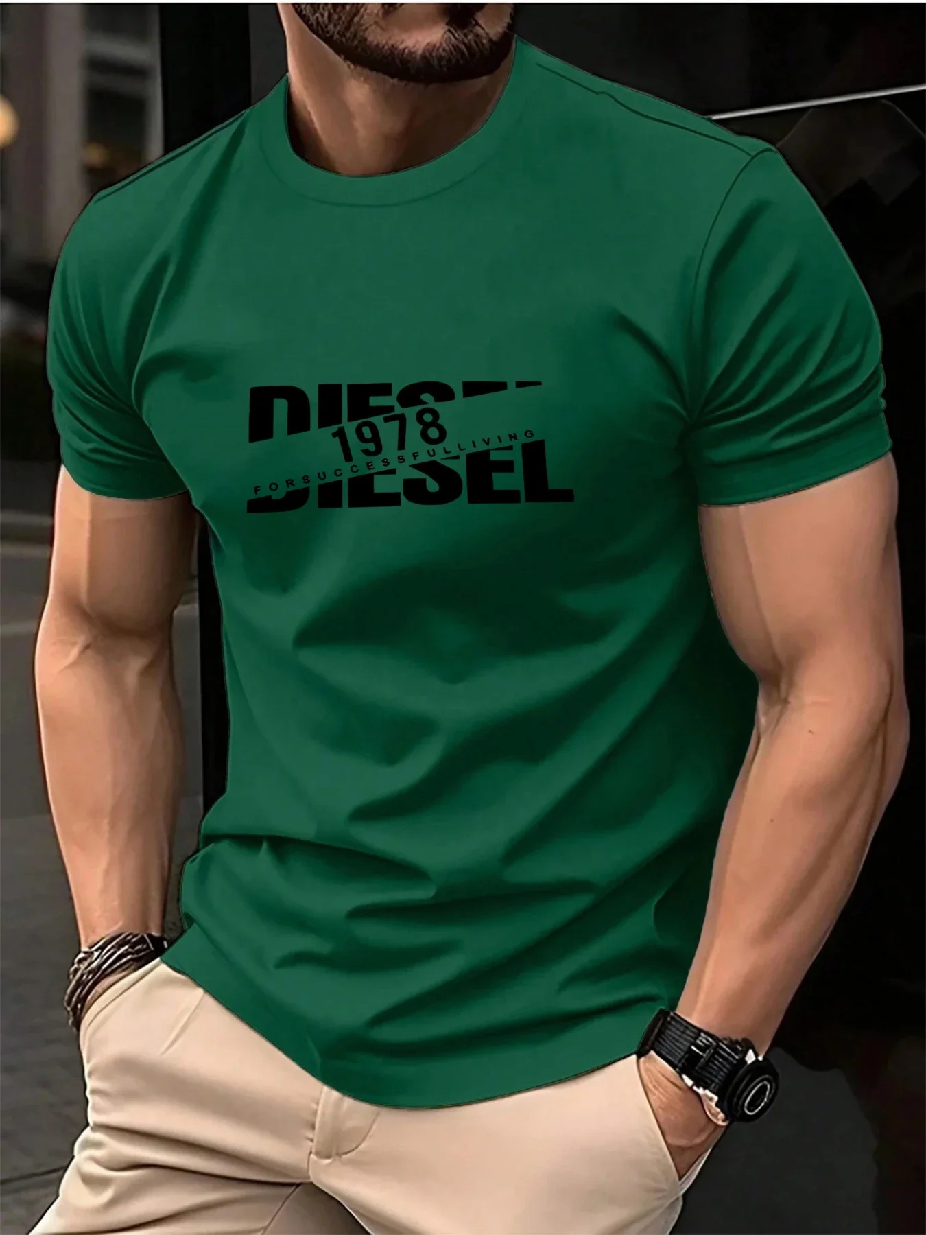 Kaos musim panas pria DIESEL d - Streetwear Brand Marketing ulasan dan harga