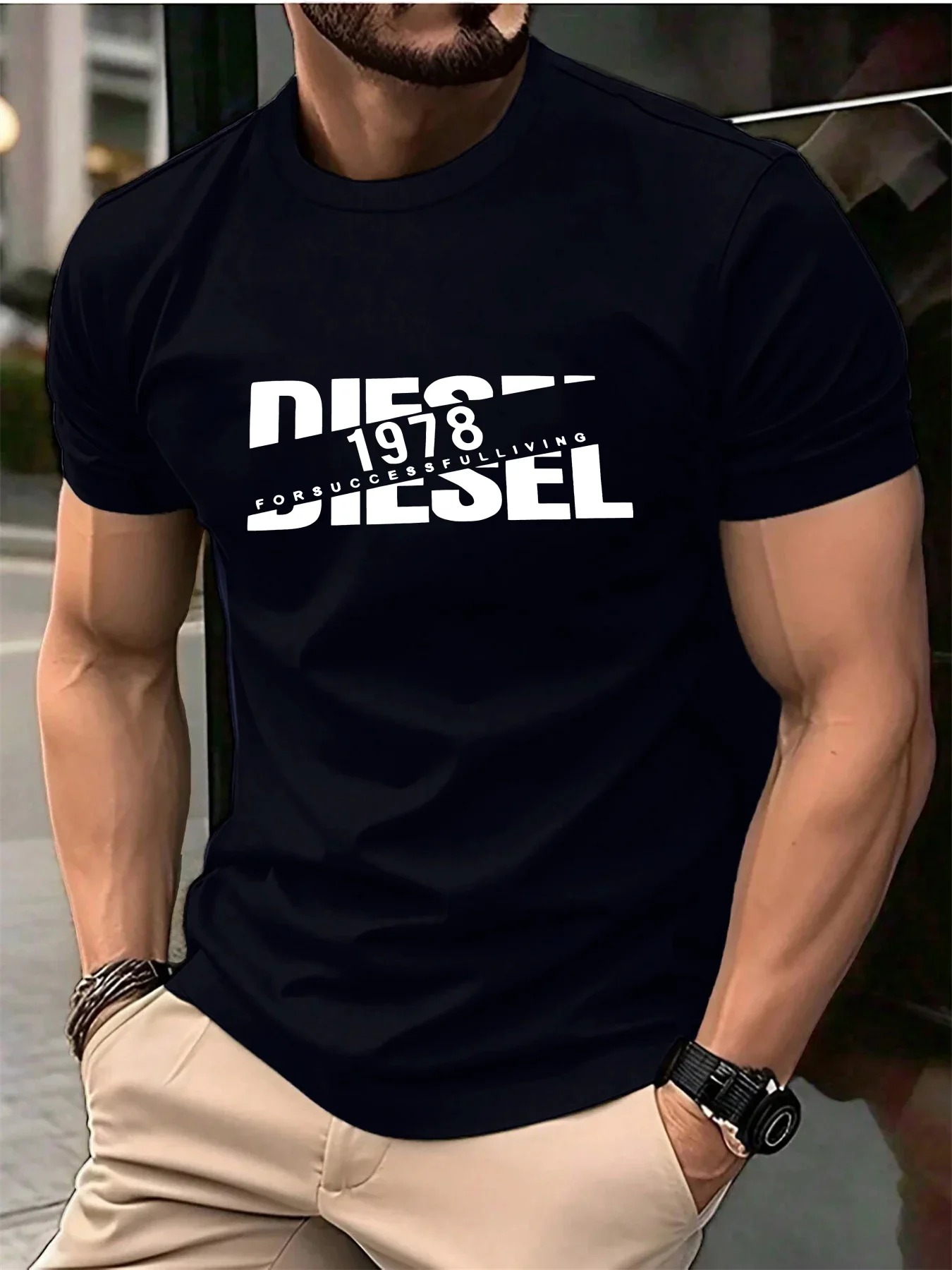 Kaos musim panas pria DIESEL d - Streetwear Brand Marketing ulasan dan harga