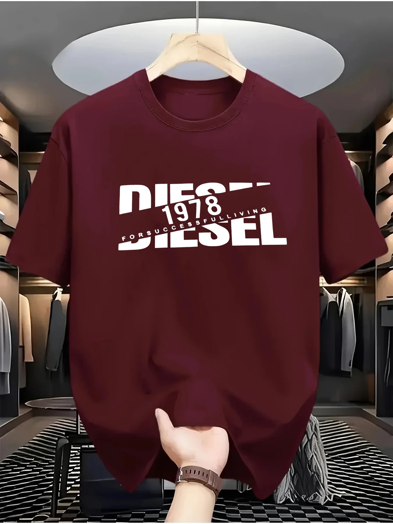 Kaos musim panas pria DIESEL d - Streetwear Brand Marketing ulasan dan harga