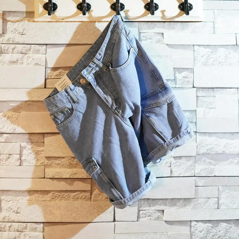 Celana Jeans Pendek Lurus Long - Streetwear Brand Shorts ulasan dan harga