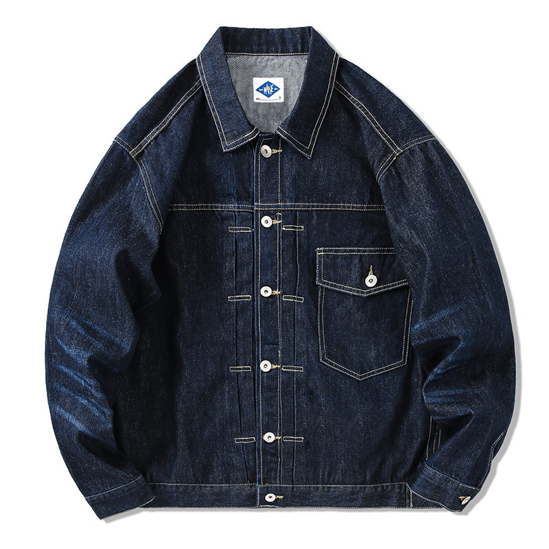 Jaket Denim Biru Tua Merek Tid - Brand Of Streetwear ulasan dan harga