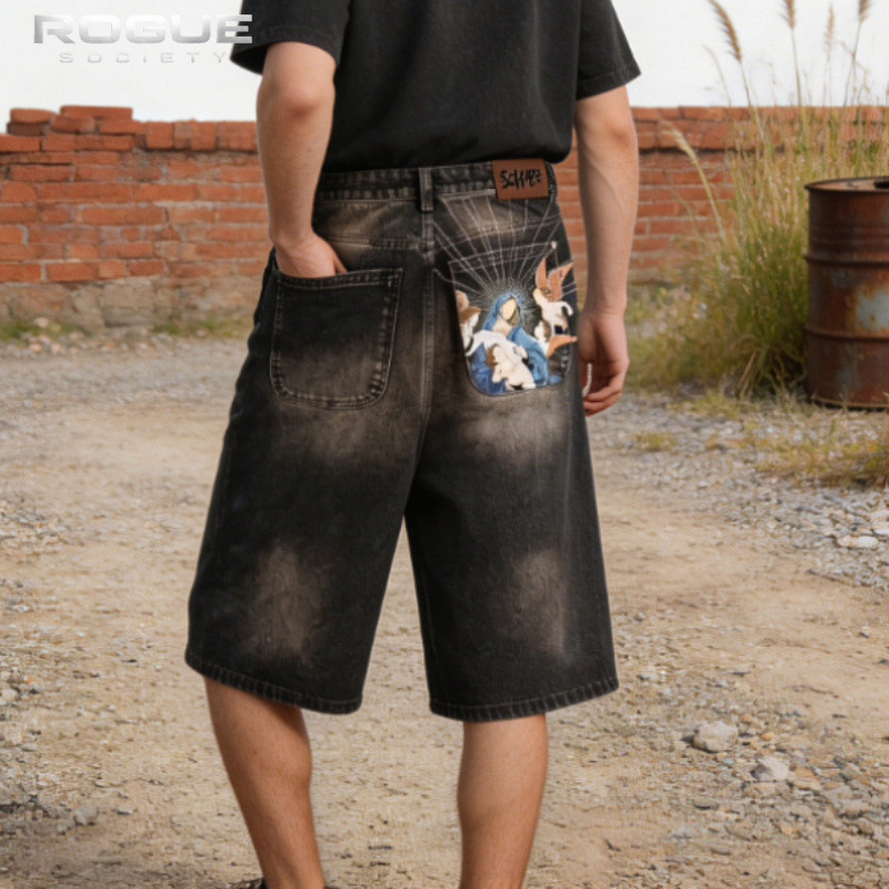 Celana Jeans Harajuku Mewah Mu - Streetwear Brand Shorts ulasan dan harga