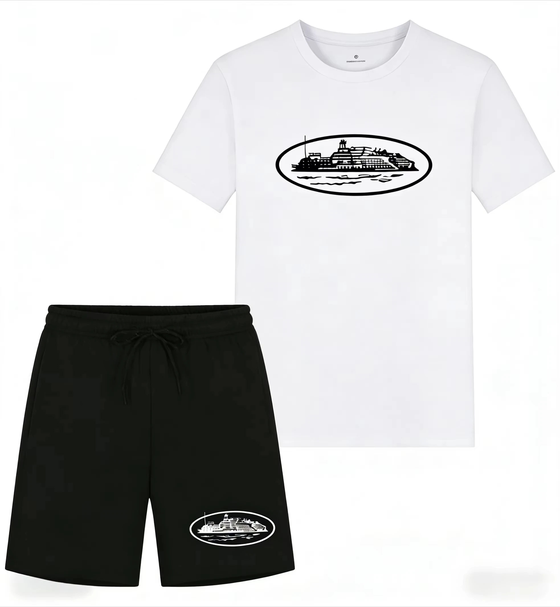 Kaos dan Celana Pendek Motif P - Streetwear Brand Shorts ulasan dan harga