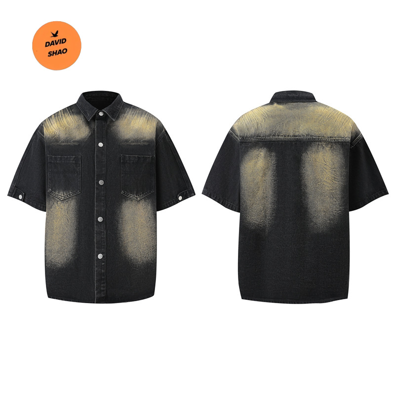 DAVIDSHAO Setelan Denim Pria B - Streetwear Brand Shorts ulasan dan harga
