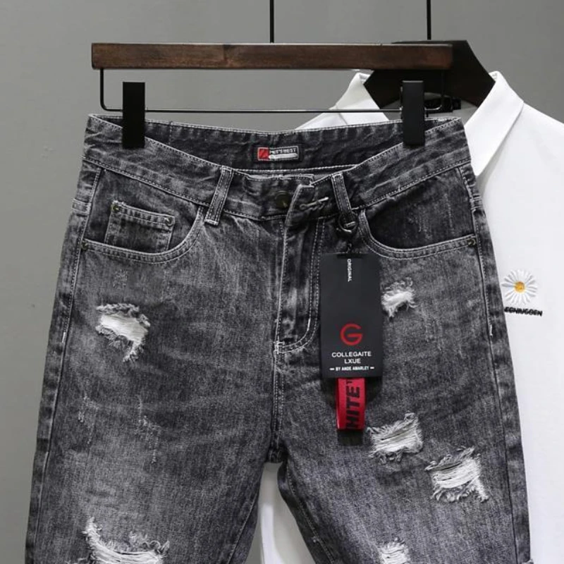 Celana Jeans pendek pria sobek - Streetwear Brand Shorts ulasan dan harga